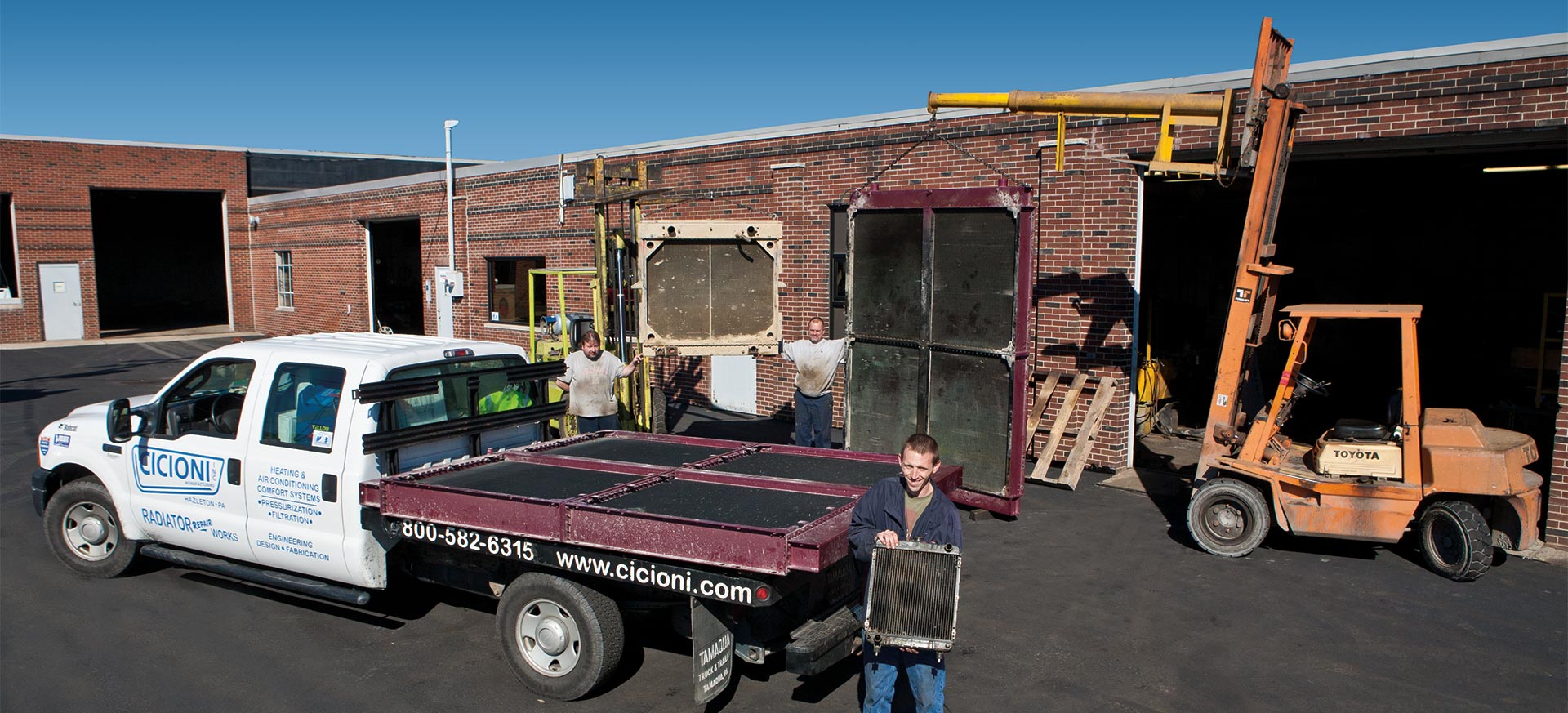 Some of the large truck radiators that can be repaired or replaced by Cicioni Radiator, Inc.